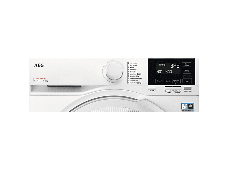 Lavadora carga frontal - AEG Serie 6000 ProSense LFR6114O2B, 10 kg, 1,400 rpm, 10 programas, Blanco