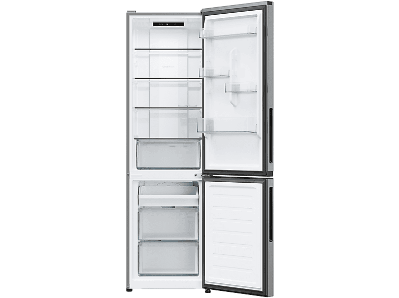 Frigorífico combi - Candy City Fresco CNCQ2T518EX, Total No Frost Circle+, 182 cm, 279 l, Iluminación LED, Inox