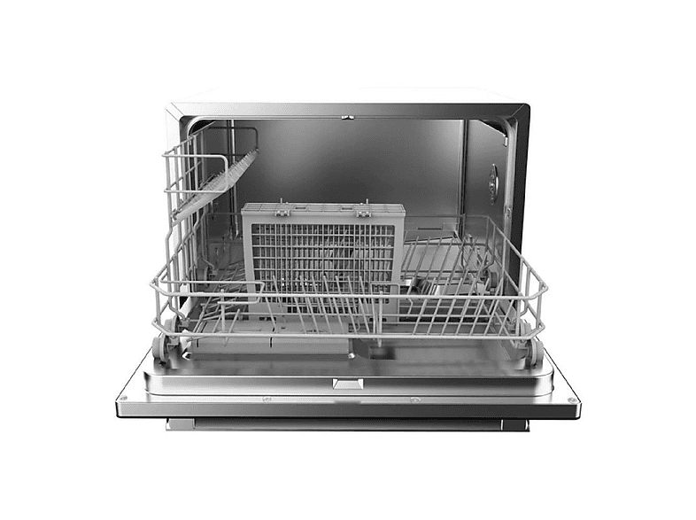 Lavavajillas compacto - Cecotec Bolero Aguazero 2400 Black Glass D, 6 servicios, 5 programas, 55 cm, Negro