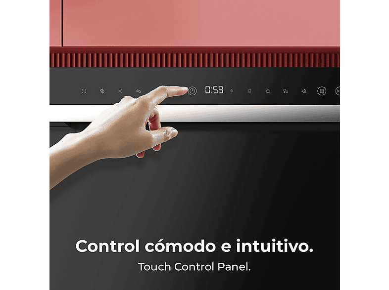 Lavavajillas compacto - Cecotec Bolero Aguazero 2400 Black Glass D, 6 servicios, 5 programas, 55 cm, Negro