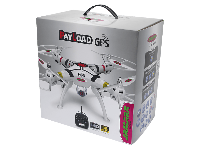 Drone - Jamara Payload GPS Drone Altitude Coming Home, 10 min, Blanco