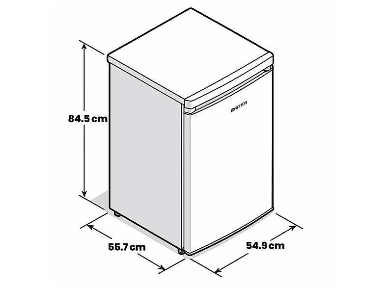 Congelador vertical - Infiniton CV-88L8XEH, 85 l, Alto 84.5 cm, Libre instalación, Cíclico, Inox