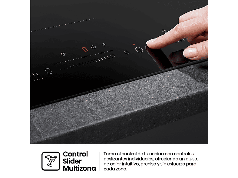 Placa inducción - Hisense HI6352BSCE, 3 zonas, Zonas Flex, Zona XL 29 cm, 7400W, 59 cm, Negro