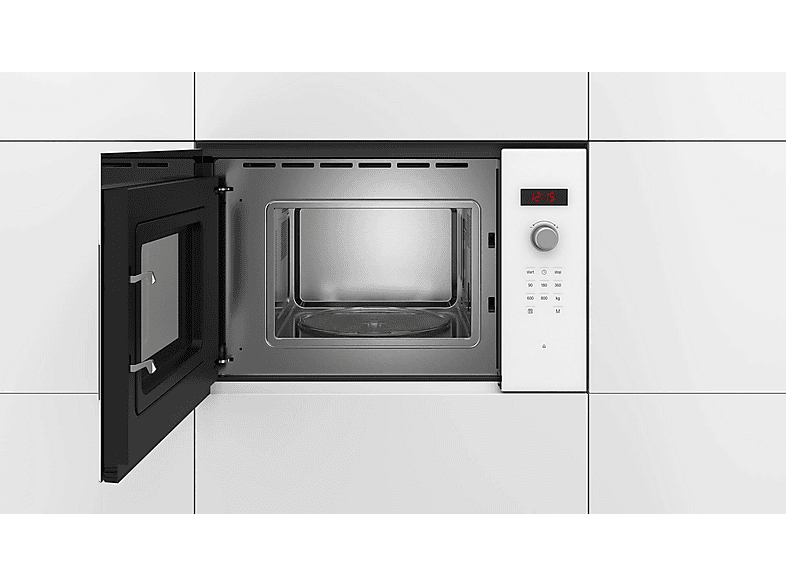 Microondas integrable - Bosch BFL523MW1F, 800 W, 5 potencia, 20 l, Blanco