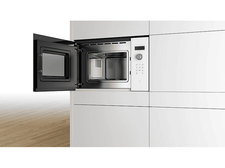 Microondas integrable - Bosch BFL523MW1F, 800 W, 5 potencia, 20 l, Blanco