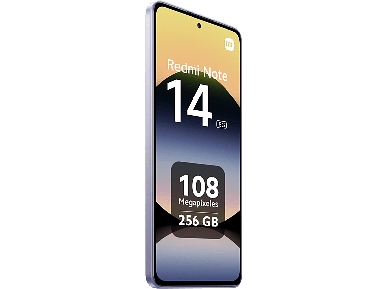 Móvil - Xiaomi Redmi Note 14 5G, Morado lavanda, 256 GB, 8 GB RAM, 6.67" AMOLED FHD+, MediaTek Dimensity 7025-Ultra, 5110 mAh