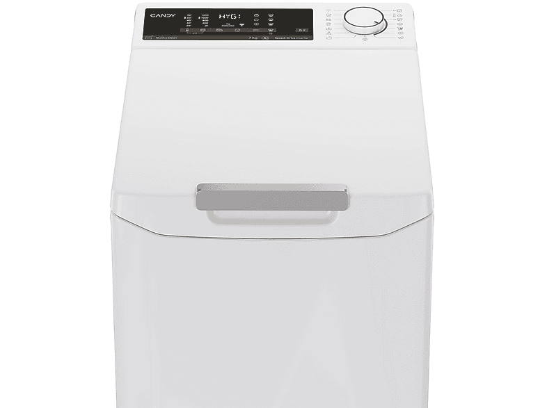 Lavadora carga superior - Candy TCA474TM5-S ProWash 500, 7 kg, 1400 rpm, Motor Inverter, Wi-fi,Blanco