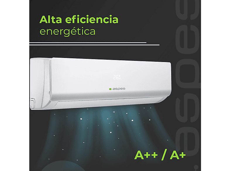 Aire acondicionado Split 1x1 - Aspes AAAS2400W, Blanco