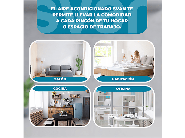Aire acondicionado Split 1x1 - Svan SAAS1801W, Blanco