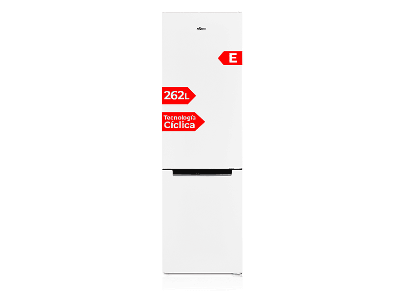 Frigorífico combinado - Nilson NC185500E, Altura 180 cm, Capacidad 262 l, Blanco
