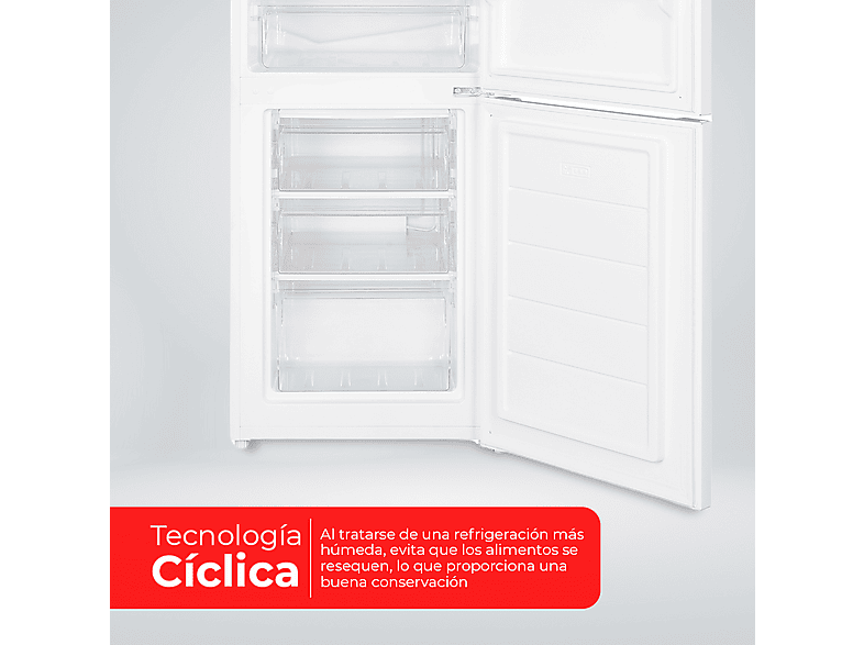 Frigorífico combinado - Nilson NC185500E, Altura 180 cm, Capacidad 262 l, Blanco