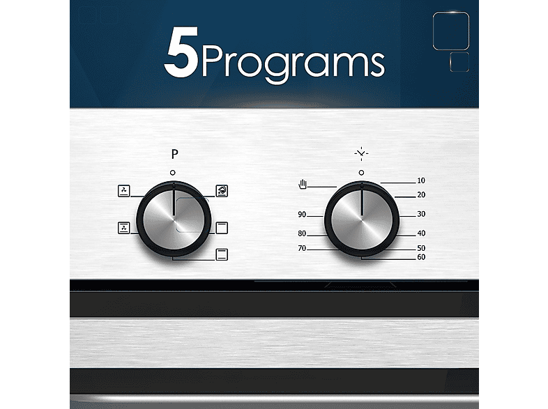 Horno multifunción - Hyundai HHM4700X, Libre instalación, 60 l, 59,6 cm, Inox