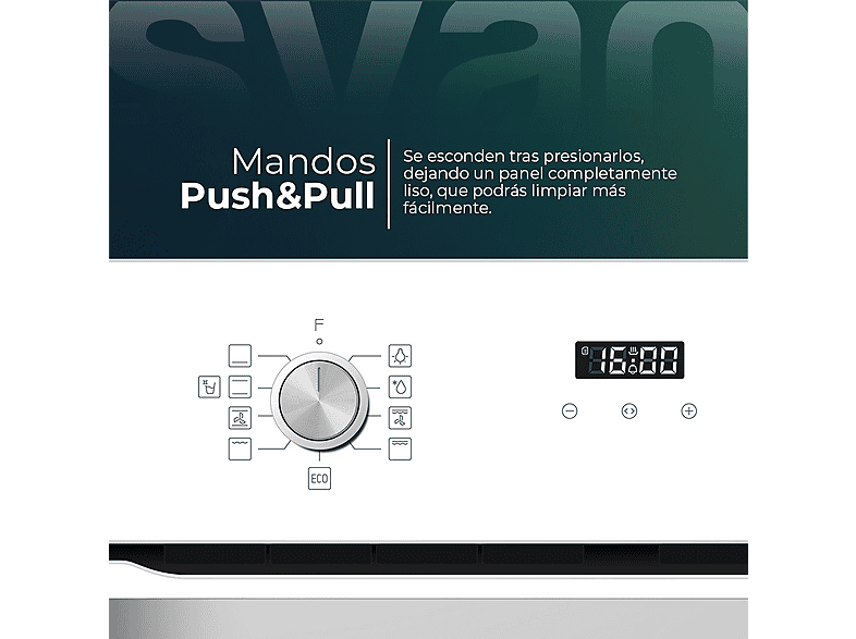 Horno multifunción - Svan SHM8700DCB, Libre instalación, 70 l, 59,5 cm, Cristal blanco