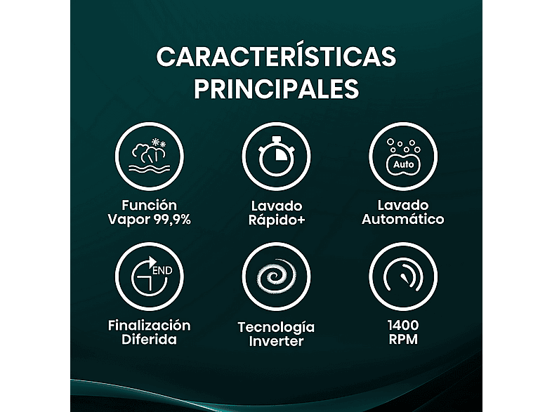 Lavadora carga frontal - Hisense WF1Q8041BT, 8 kg, 1400 Rpm, Función Vapor, Eficiencia A-20%, Gris