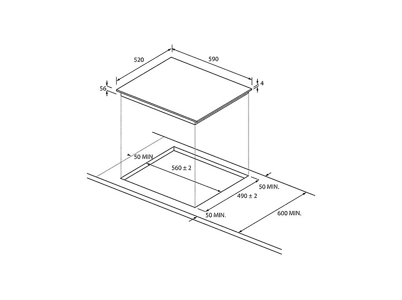 Placa inducción - Haier HAI63DC, 3 Zonas, Zona gigante de 32 cm, 9 Niveles de potencia + Booster, Negro