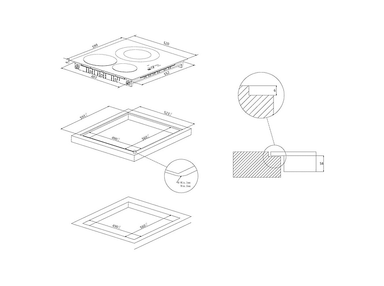 Placa inducción - Haier HAI633CD/E1 ID Series 2, 3 zonas, Zona grande 29 cm, 9 niveles de potencia, Negro