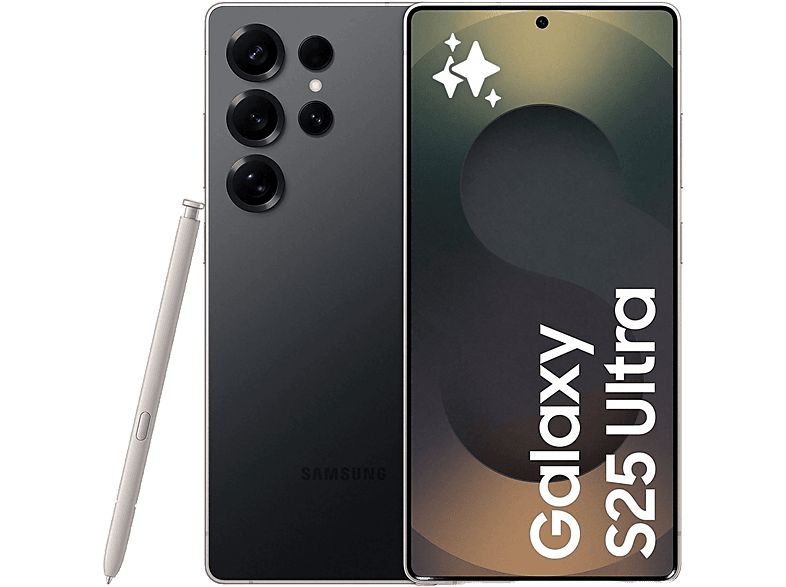 Móvil - Samsung Galaxy S25 Ultra, Titanium Black, 256 GB, 12 GB RAM, 6.9" WQHD+, Snapdragon 8, 5000 mAh, Android 15