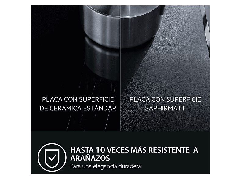 Placa inducción - AEG TI63IQ30FZ, 3 zonas, Zona grande 28 cm, Cocción asistida, 60 cm, Negro mate