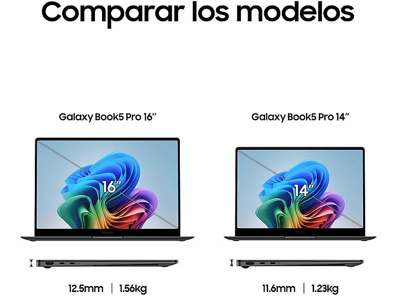 Portátil - Samsung Galaxy Book5 Pro Copilot+ PC, 14" WQXGA+ Táctil, Intel® EVO™ Edition Core™ Ultra 5 226V 40 TOPS, 16GB RAM, 1TB SSD, Arc™ GPU, W11H
