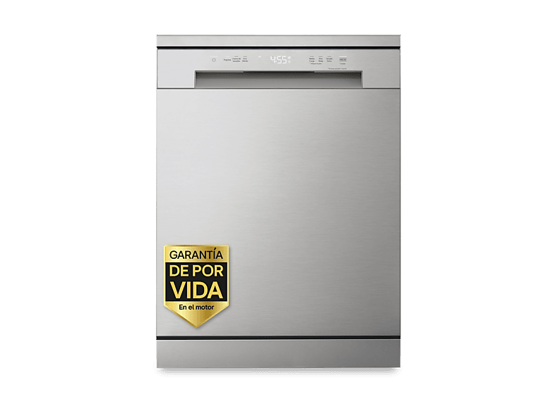 Lavavajillas - LG DF142FV, 14 servicios, 5 programas, 60 cm, QuadWash™, Inverter Direct Drive™, Inox antihuellas