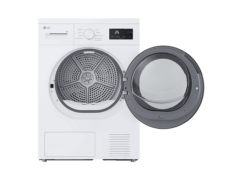 Secadora bomba de calor - LG RHA1008NWK, 8 kg, 8 programas, Blanco
