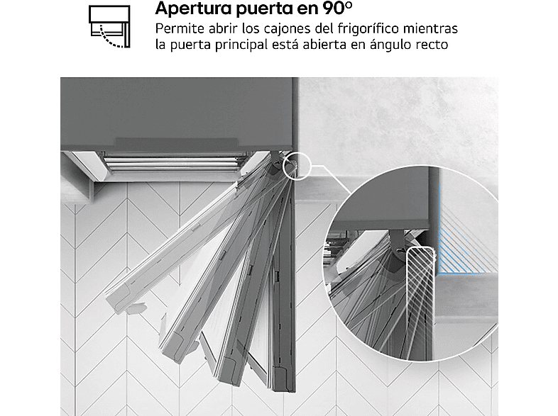Frigorífico combi - LG GTFN256SER, No Frost, 177 cm, 233 l, Sin panelar