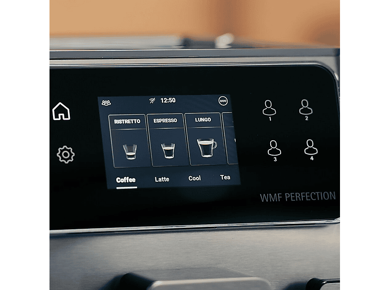 Cafetera superautomática - WMF Perfection 660, 15 bar, 1550 W, 2 Tazas, Pantalla Táctil de 3.5", Doble Thermoblock, Negro