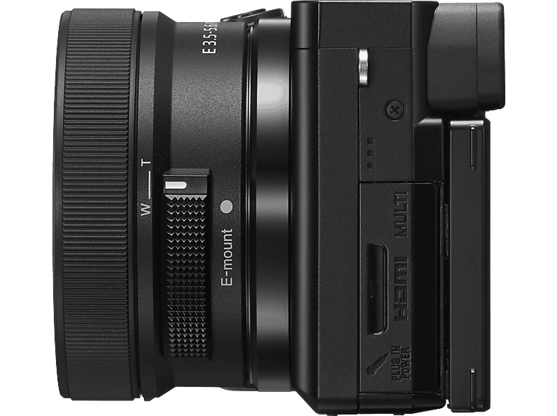 Cámara EVIL - Sony Kit Alpha 6100 (ILCE6100L) + Objetivo SELP16502 + Tarjeta SD 64GB, 24.2MP, Wi-Fi