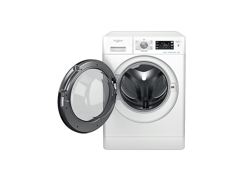 Lavadora carga frontal - Whirlpool FFB 8489 BV SPT, 8 kg, 1400 rpm, 14 Programas, Fresh Care+, Tecnología 6th Sense, Motor Inverter, Blanco