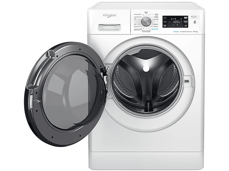 Lavadora secadora - Whirlpool FFWDB 964489 BV SPT, 9 kg/6kg, 1300 rpm, 14 Programas, 6th Sense, Blanco
