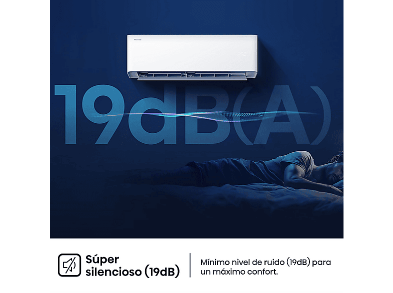 Aire acondicionado Split 1 x 1 - Hisense Uni Pure HB35, 3000 fg/h, Wi-Fi, Filtro Hi Nano, IA Smart, Blanco