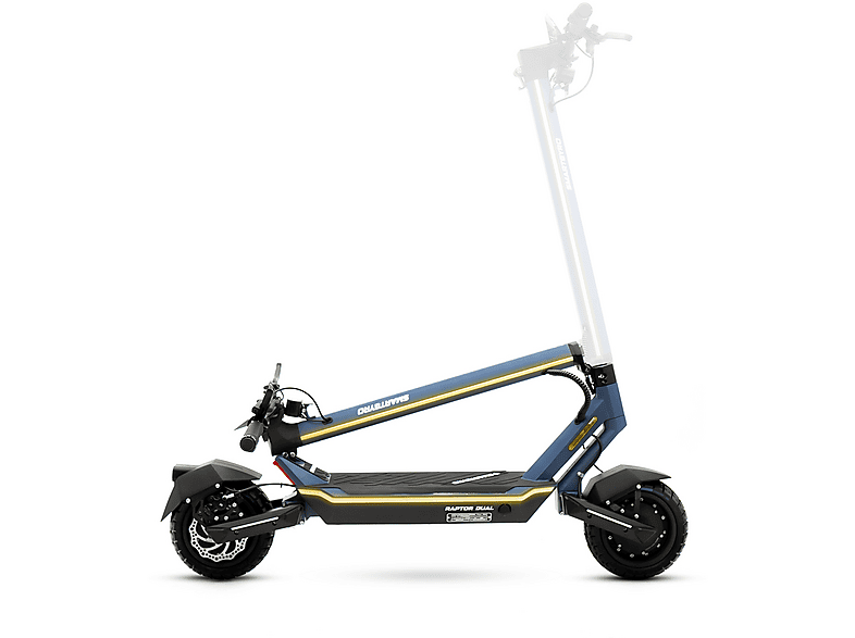 Patinete eléctrico - Smartgyro Raptor Dual EVO, Tipo 1 / VPL, Potencia Nominal 1000W, Doble Motor, Carga máx. 110 kg, 16000 mAh, 25 km/h, Azul