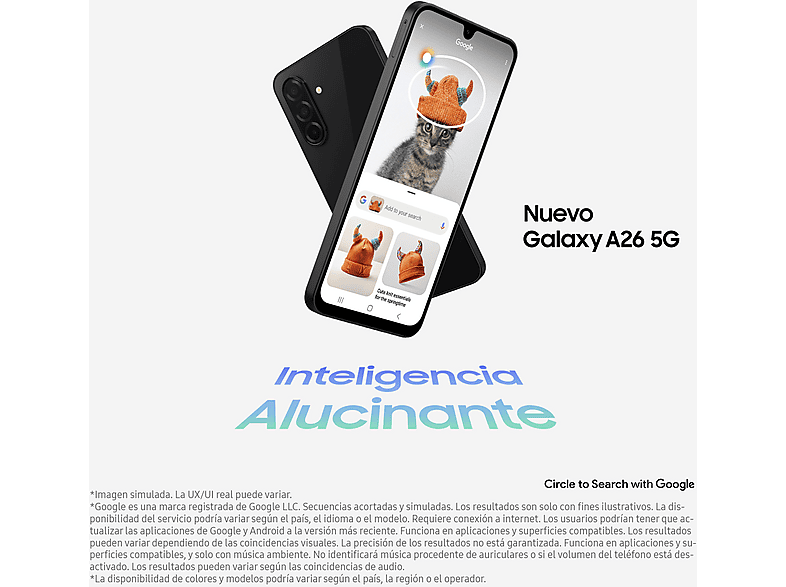 Móvil - Samsung Galaxy A26 5G, Menta, 256 GB, 8 GB RAM, 6.7" FHD+ Super AMOLED, Samsung Exynos 1380, 5000 mAh, Android 15