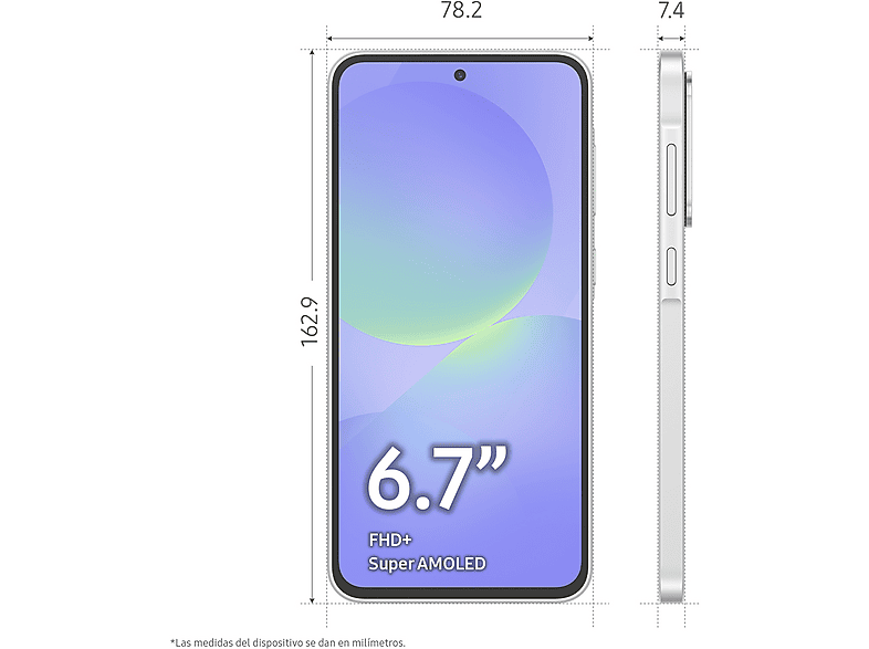 Móvil - Samsung Galaxy A36 5G, Blanco, 256 GB, 8 GB RAM, 6.7" FHD+ Super AMOLED, Qualcomm Snapdragon 6 Gen 3, 5000 mAh, Android 15