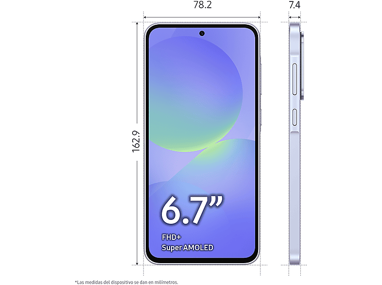 Móvil - Samsung Galaxy A36 5G, Lavanda, 256 GB, 8 GB RAM, 6.7" FHD+ Super AMOLED, Qualcomm Snapdragon 6 Gen 3, 5000 mAh, Android 15