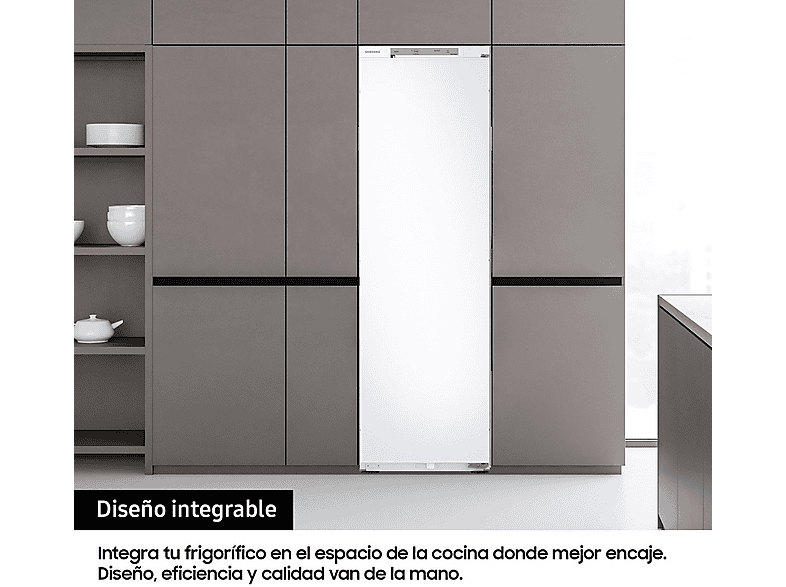 Frigorífico una puerta integrable - Samsung BRR29703EWW/EF, All-Around Cooling, No Frost, 177.5 cm, 289 l, Wifi, Sin Panelar