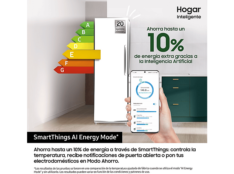 Frigorífico una puerta integrable - Samsung BRR29703EWW/EF, All-Around Cooling, No Frost, 177.5 cm, 289 l, Wifi, Sin Panelar