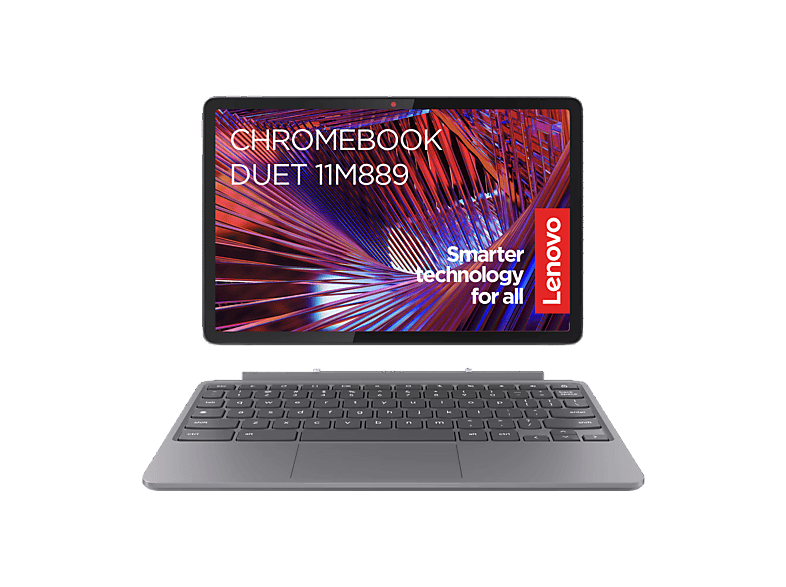 Portátil - Lenovo Chromebook Duet 11M889, 10.95" WUXGA, MediaTek Kompanio 838, 8GB RAM, 128GB eMMC, Mali-G57, Google Chrome OS, Incl Funda y Pen, Gris