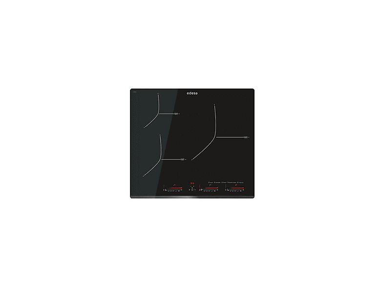 Placa de inducción - Edesa EIM-6330 B, 3 zone(s) zonas, 590 mm, Negro