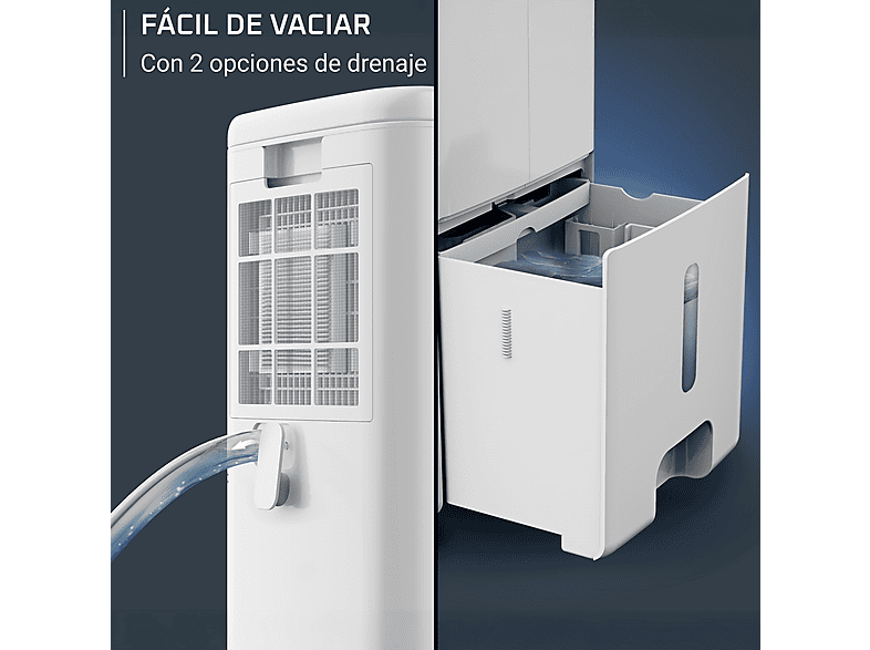 Deshumidificador - Rowenta Extreme Dry Compact DH5260, 16 l/día, Depósito 3 l, Superficie 40 m², Silencioso, Blanco