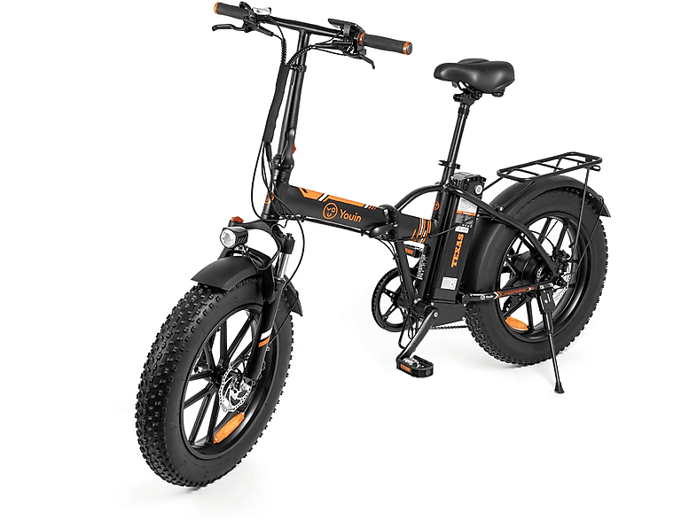 Bicicleta plegable - Youin Texas, 250 W, Velocidad máx. 25 km/h, Autonomía 45 km, Pantalla LCD, Luz Frontal y Trasera, Negro
