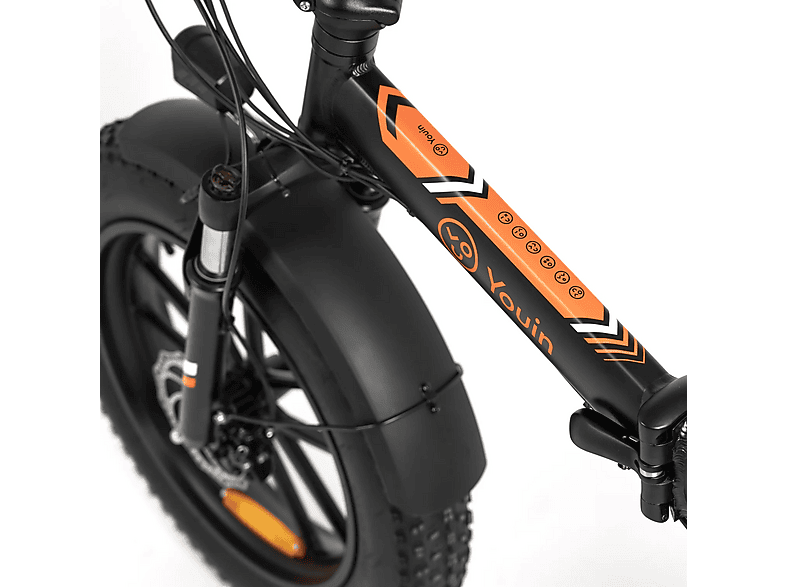 Bicicleta plegable - Youin Texas, 250 W, Velocidad máx. 25 km/h, Autonomía 45 km, Pantalla LCD, Luz Frontal y Trasera, Negro