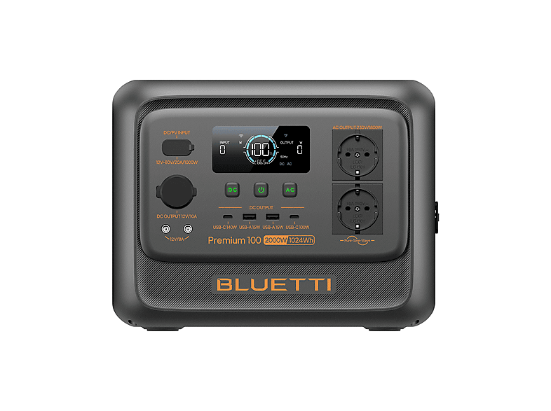 Estación de energía - Bluetti Premium 100 V2, 1024Wh, 2x2000W