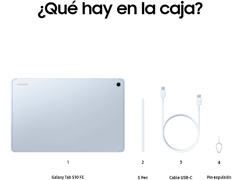 Tablet - Samsung Galaxy Tab S10 FE+, 13,1" WQXGA, 12 GB RAM, 256 GB, Azul, Con S Pen