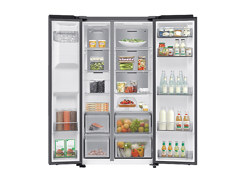 Frigorífico americano - Samsung Bespoke AI RS70F64KETEF, All Around Cooling, No Frost, 178.4 cm, 640 l, Dispensador agua y hielo, Inox