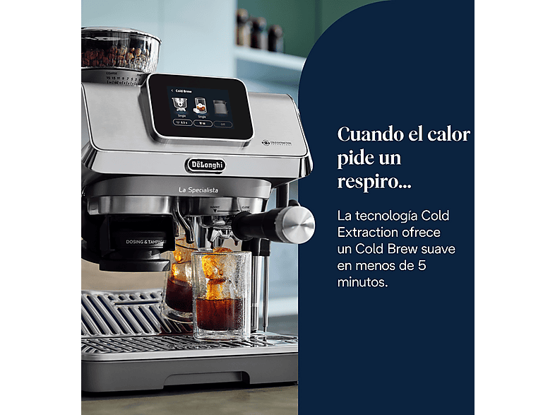Cafetera express - De Longhi, De'Longhi La Specialista Touch EC9455.M, 1450W, 15 bar, 1.7 L, Molinillo integrado, Táctil, 4 Niveles de temperatura