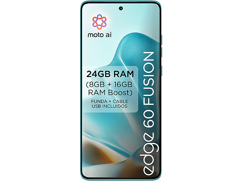 Móvil - Motorola edge 60 fusion, Amazonite, 256 GB, 8 GB RAM, 6.7" pOLED, MediaTek Dimensity 7300, 5200 mAh