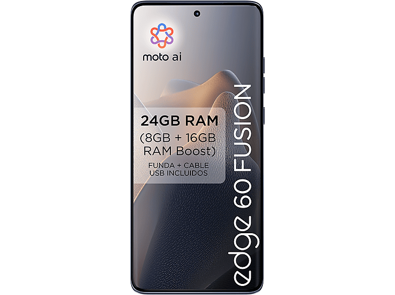Móvil - Motorola edge 60 fusion, Grey, 256 GB, 8 GB RAM, 6.7" pOLED, MediaTek Dimensity 7300, 5200 mAh