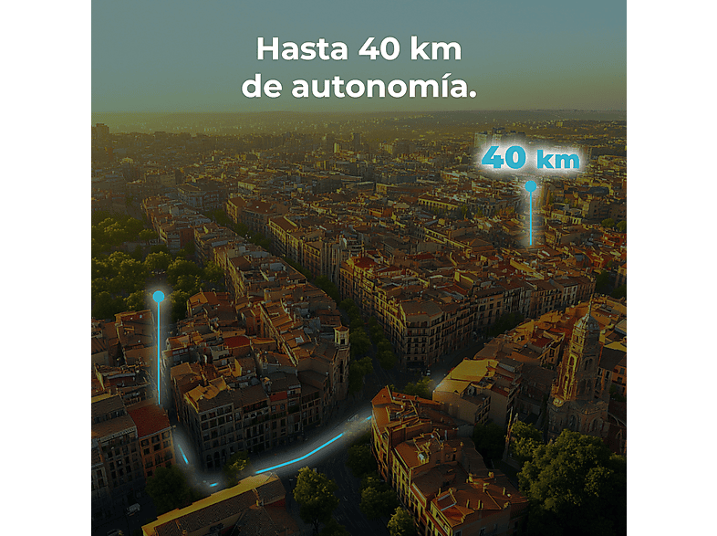 Patinete eléctrico - Cecotec Bongo G40 XXL Connected, Potencia máx 700 W, Potencia nominal 350 W, Neumáticos 10", Autonomía 40 km, Vel. 25 km/h, Negro