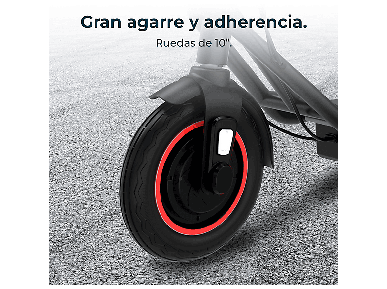 Patinete eléctrico - Cecotec Bongo G40 XXL Connected, Potencia máx 700 W, Potencia nominal 350 W, Neumáticos 10", Autonomía 40 km, Vel. 25 km/h, Negro